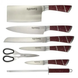 Набір кухонних ножів коричневий Rainberg RB-8805 8 в 1 із нержавіючої сталі на дерев'яній підставці, ножі для кухні