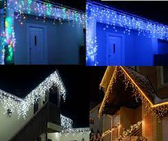 Новогодняя праздничная гирлянда бахрома 120 Led прозрачный провод 3х0.5 м