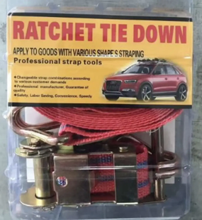 Страховочный трос 1.5m, страховочная лента с натяжителем Safety rope RATCHET TIE DOWN