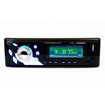 Автомагнітола Pioneer 1281 ISO MP3 FM USB картка microSD недорога магнітола з гарним звучанням