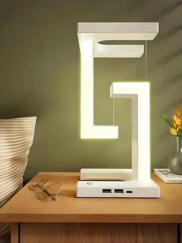 Настільна лампа SHS 2238 світлодіодна з 2*USB та бездротовою зарядкою 10W