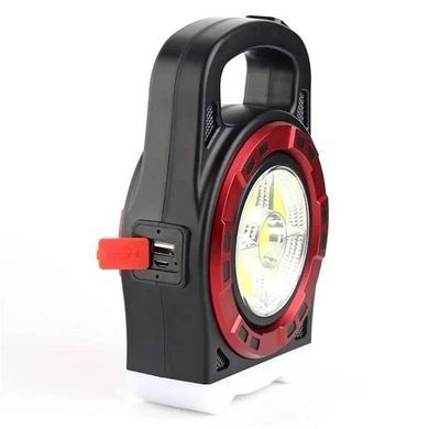 Мультифункціональний кемпінговий ліхтар Hurry-bolt HB-6678C 20W із сонячною панеллю та фукцією повербанку, Червоний