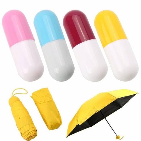 Парасолька-капсула, Кишенькова жіноча міні-парасолька в капсулі, Капсульна парасолька, Міні парасолька складна