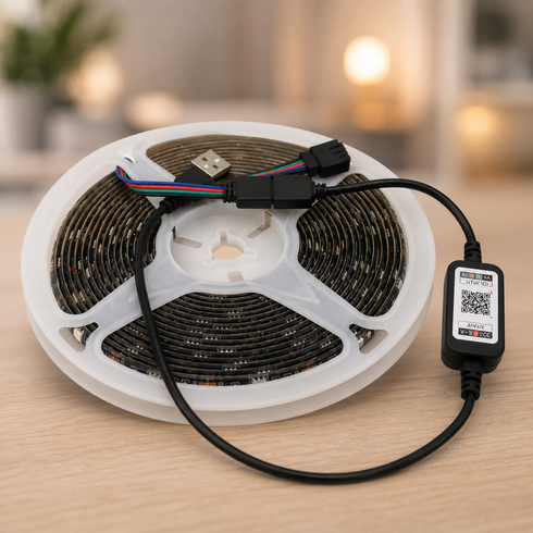 Led гирлянда c bluetooth и управлением с телефона 5м APP BT/Светодиодная Bluetooth RGB лента USB/RGB лента 12В