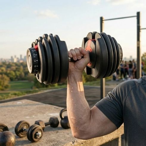Регулируемая спортивная гантель для домашних тренировок 24 кг
