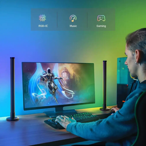 Світлодіодні панелі 25 см 2шт RGB з APP Smart від USB та пультом