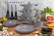 Набор посуды серый казанов 15 предметов с мраморным антипригарным покрытием Edenberg EB-5612