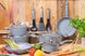 Набір посуду сірий казанів 15 предметів з мармуровим антипригарним покриттям Edenberg EB-5612