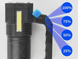 Ліхтарик Multi Fuction Portable Lamp водонепроникний. Світлодіодний ручний ліхтар із зарядкою від USB, Черный