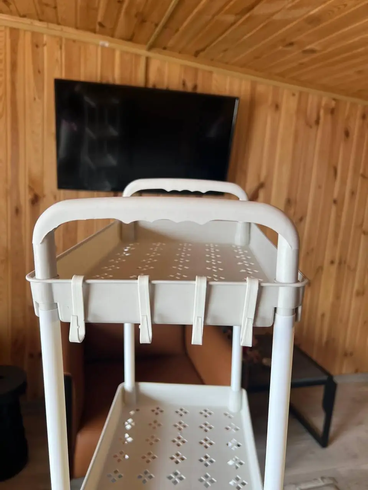 Етажерка на колесах 4 полиці біла підлогова Storage rack AND906