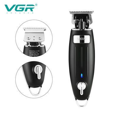 Машинка для стрижки волос VGR V-192, аккумуляторная, USB Черная, Черный