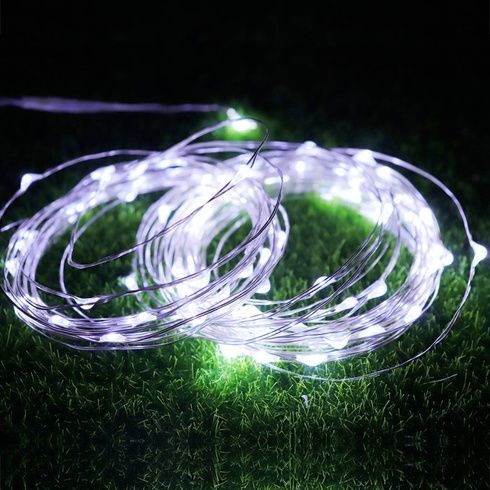 Светодиодная гирлянда проволока 20 м USB холодный белый
