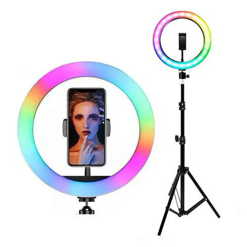 Кольцевая лампа со Штативом RGB 36 см,Светодиодная LED лампа,Кольцевой свет,Разноцветная лампа блогера