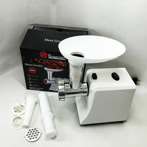 Мясорубка электрическая domotec r3391 2000w, мощная компактная мясорубка для дома, мясорубка 3 в 1