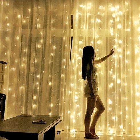 Праздничная гирлянда занавес "Штора" на окно 200LED 3х2м Мультицветная цвет диодов теплый USB