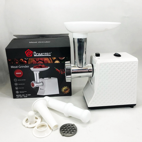 Мясорубка электрическая domotec r3391 2000w, мощная компактная мясорубка для дома, мясорубка 3 в 1