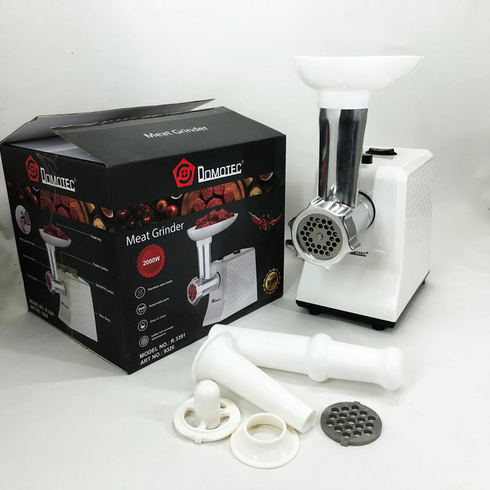 Мясорубка электрическая domotec r3391 2000w, мощная компактная мясорубка для дома, мясорубка 3 в 1