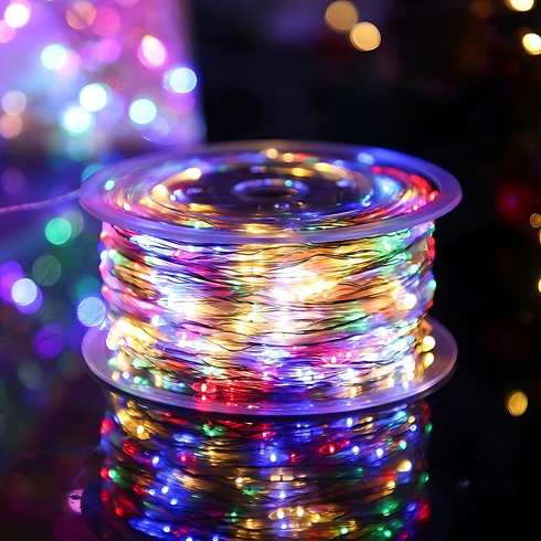 Гірлянда на котушці Роса 50 м,500 LED з пультом Мультик