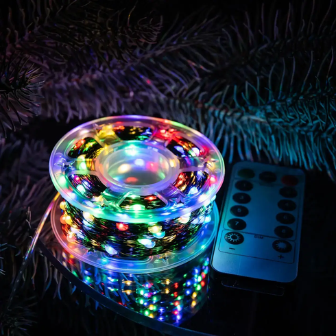 Гірлянда на котушці Роса 50 м,500 LED з пультом Мультик