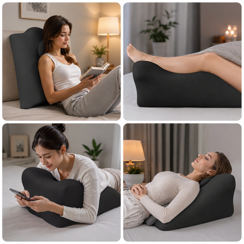 Подушка ортопедическая pillow-06 / Клинообразная подушка для сна из полиэстера / Ортопедическая подушка для поддержания тела Relax Pillow