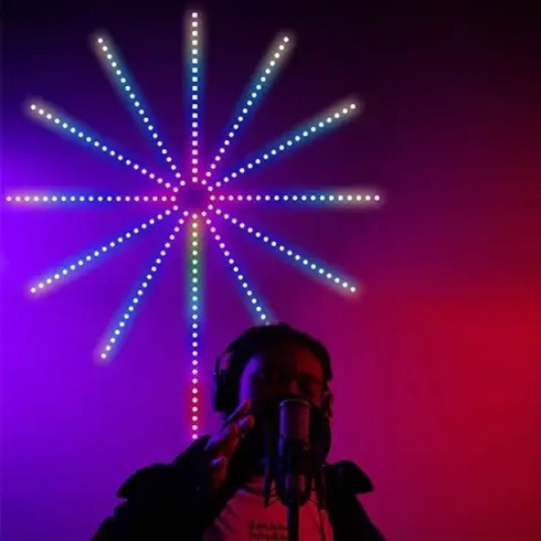 Світлодіодна RGB стрічка Феєрверк з пультом та Bluetooth від USB, 5V 213 LED