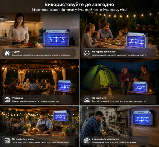 Лампа для комаров 16 Вт / Уничтожитель насекомых 38&times;26&times;9 см / UV лампа-ловушка от комаров и мух