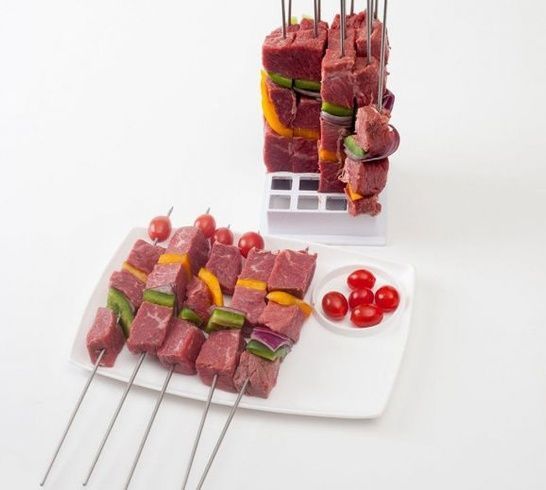 Приспособление для быстрого нанизывания шашлыка brochette express | шпажки для шашлыка, Белый