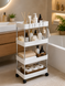 Етажерка на колесах 4 полиці біла підлогова Storage rack AND906