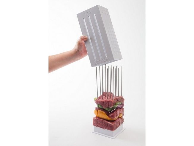 Приспособление для быстрого нанизывания шашлыка brochette express | шпажки для шашлыка, Белый
