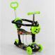 Детский Самокат 5 в 1 с подножками и родительской ручкой Best Scooter,  PU колеса, Подсветка колес красный