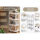 Етажерка на колесах 4 полиці біла підлогова Storage rack AND906