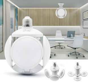 Лампочка люстра світлодіодна розкладна Football UFO Lamp E27 LED лампа для дому на 40 Вт живлення 220В Біла, Білий