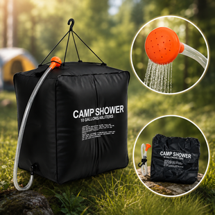 Похідний переносний душ для кемпінгу, туристів, дачників Camp Shower 40л, Черный
