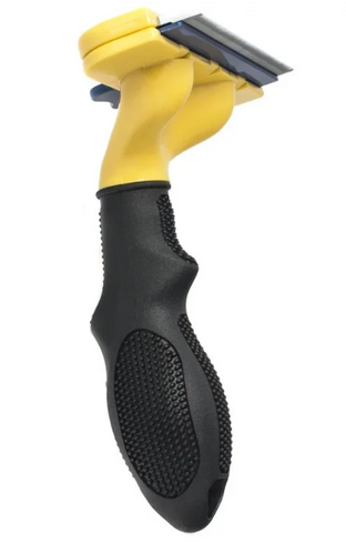 Фурминатор для длинношерстных собак и кошек с кнопкой Furminator Short Hair Large 10 см, Черный