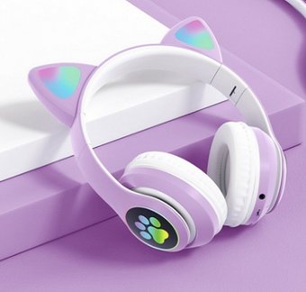 Бездротові навушники з котячими вушками Cat VZV-23M Фіолетовий