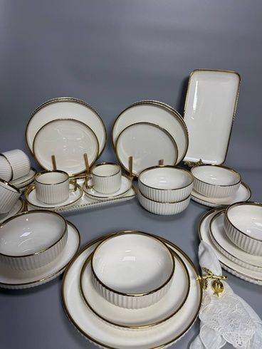 Столовый сервиз на 6 персон 32 предмета RG6804 Gold