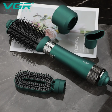 Фен-щітка для волосся  VGR професійний повітряний стайлер V-493 4 в 1, Зелений