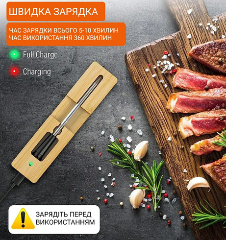 Цифровой Bluetooth термометр с управлением через телефон, для мяса, гриля и духовки