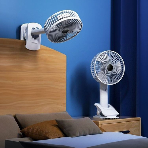 Портативный вентилятор Desktop Fan Multi Function / Аккумуляторный вентилятор на прищепке / Вентилятор мини на USB