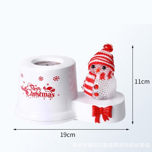 Светодиодный новогодний проектор - ночник с фигуркой снеговика 1367-2