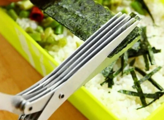 Ножиці для зелені Benson BN-919 (5 гострих лез) кухонні ножиці Бенсон + щітка для чищення, Бенсон