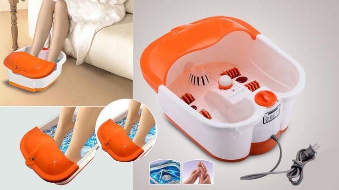 Ванночка для ног Footbath Massager Multifunction гидромассажная, помаранчевий