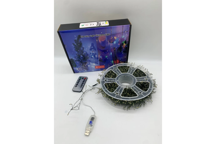 Гірлянда Роса на котушці феєрверк - мішура від USB, 20м, 600LED + пульт теплий