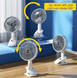 Портативный вентилятор Desktop Fan Multi Function / Аккумуляторный вентилятор на прищепке / Вентилятор мини на USB