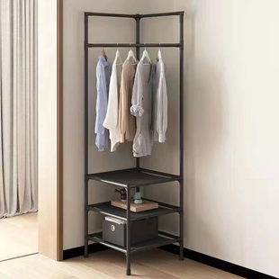 Кутова вішалка в передпокій з підставкою для взуття Corner coat rack, Черный