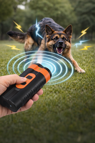 Потужний відлякувач Anti Dog Bark антилай із ліхтариком Type-C / Портативний ультразвуковий відлякувач собак