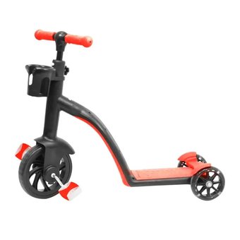 Самокат-велобіг scooter 3в1 з педалями червоний без упаковки