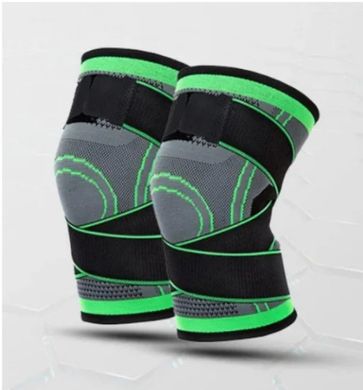 Наколенник Бандаж коленного сустава Knee Support Copper Черно-зелёный фиксатор колена Компрессионный от травм растяжений, Черно-зелёный