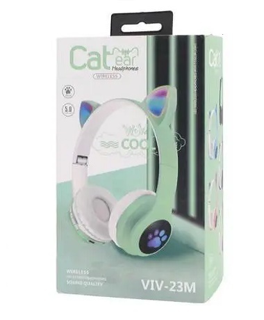 Бездротові навушники з котячими вушками Cat ear VIV-23M бірюзовий