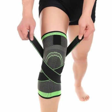 Наколінник Бандаж колінного суглоба Knee Support Copper Чорно-зелений фіксатор коліна Компресійний від травм розтягувань, Черно-зелёный